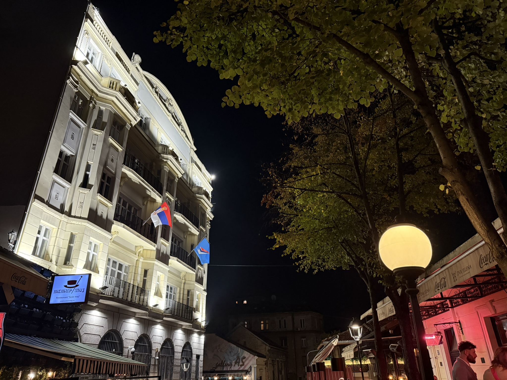 Historic Skadarska Street at Night